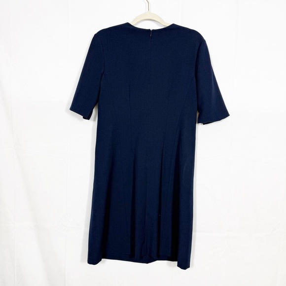 MM Lafleur Emily Dress Recycled Wonder Tex Square Neck A-Line Navy Blue Midnight - Picture 4 of 15